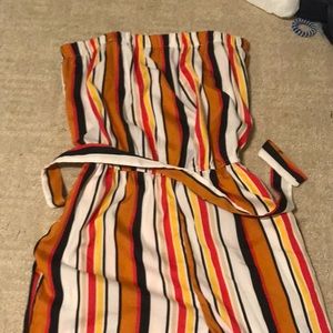 Striped Strapless Jumsuit